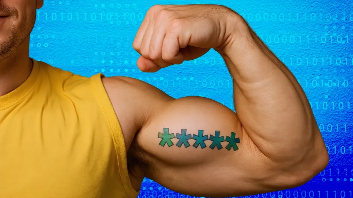 Osoba wpisująca silne hasło