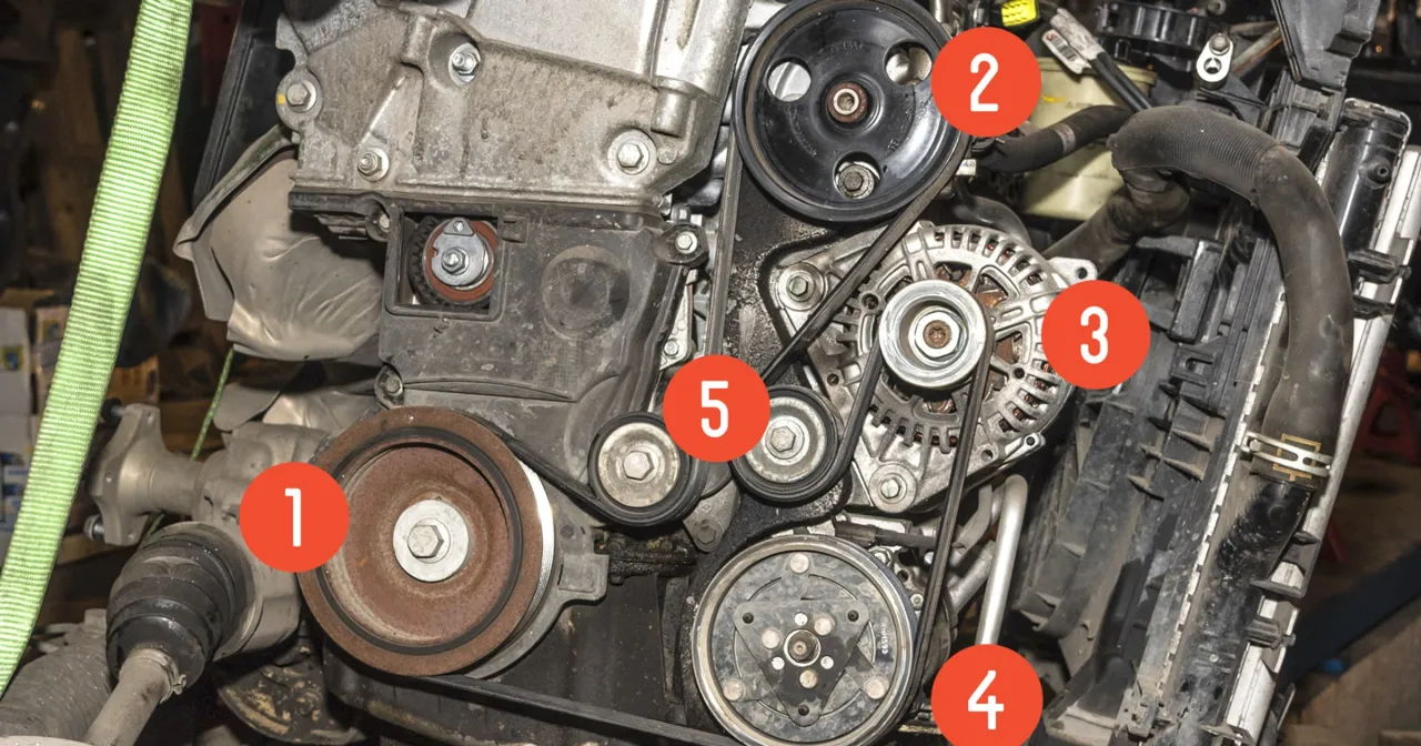 alternator w samochodzie schemat paska osprzętu