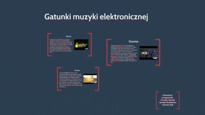 R&oacute;żne gatunki muzyki elektronicznej infografika