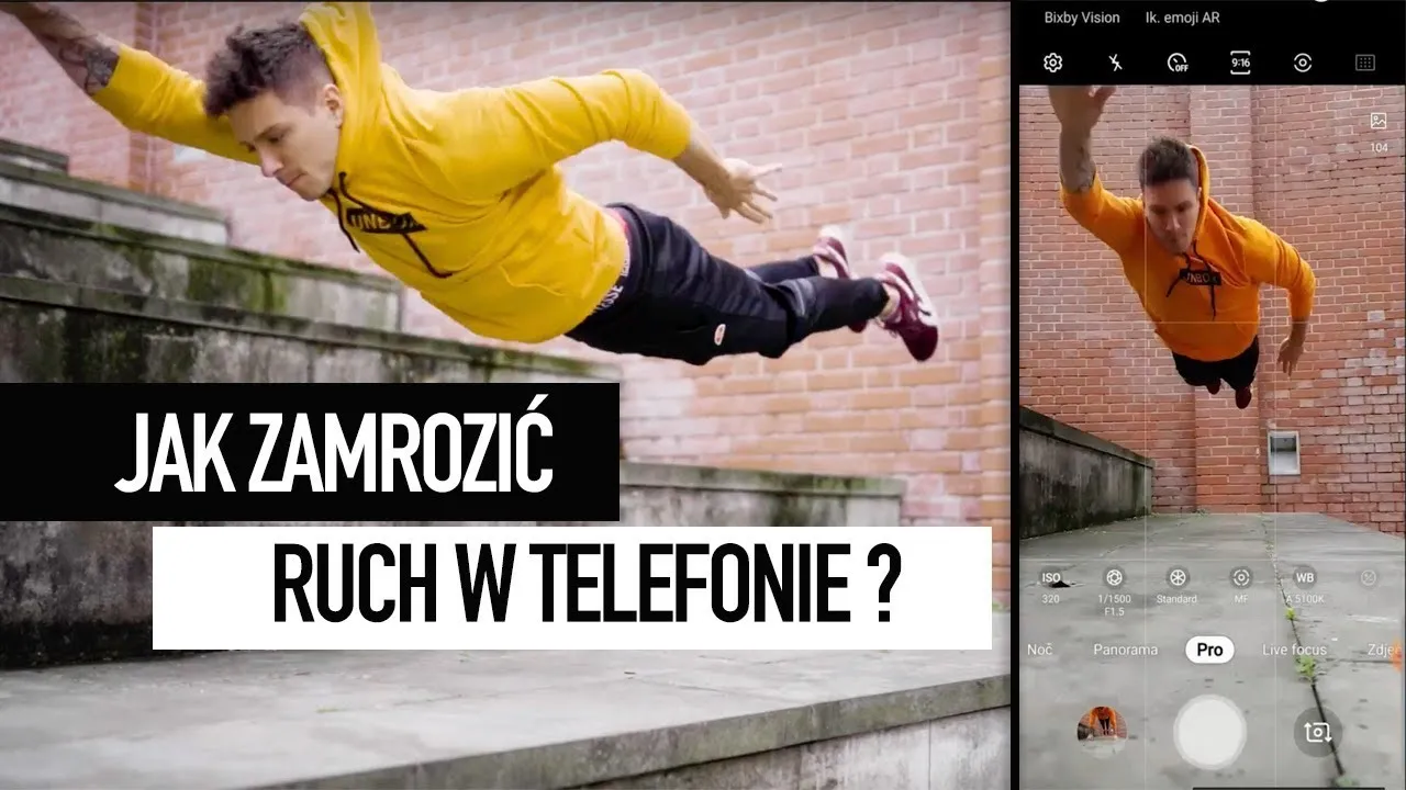 zdjęcie zamrożonego ruchu telefonem sport
