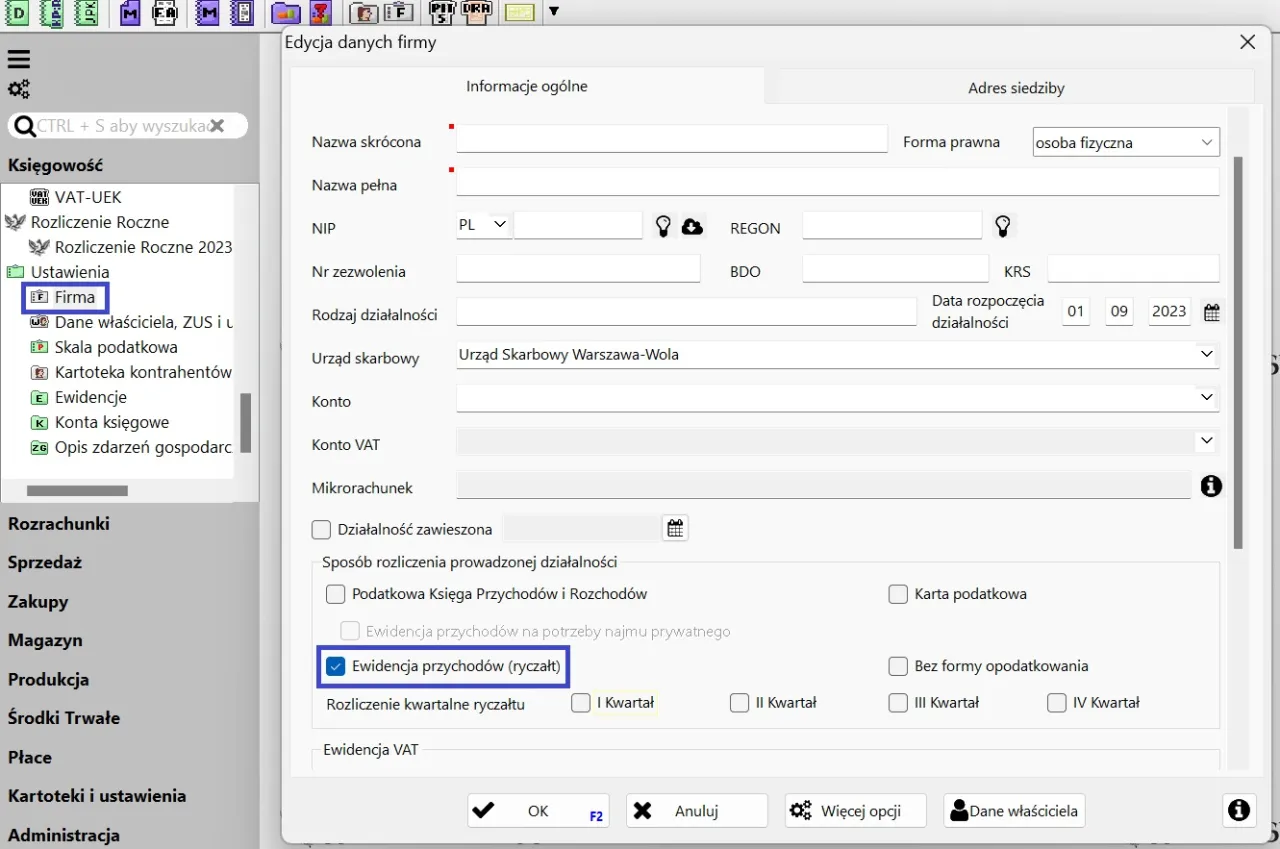 podatek od najmu ryczałt ewidencjonowany