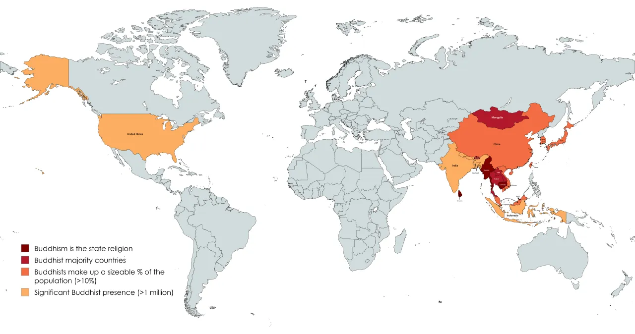 Globalna mapa buddyzmu statystyki