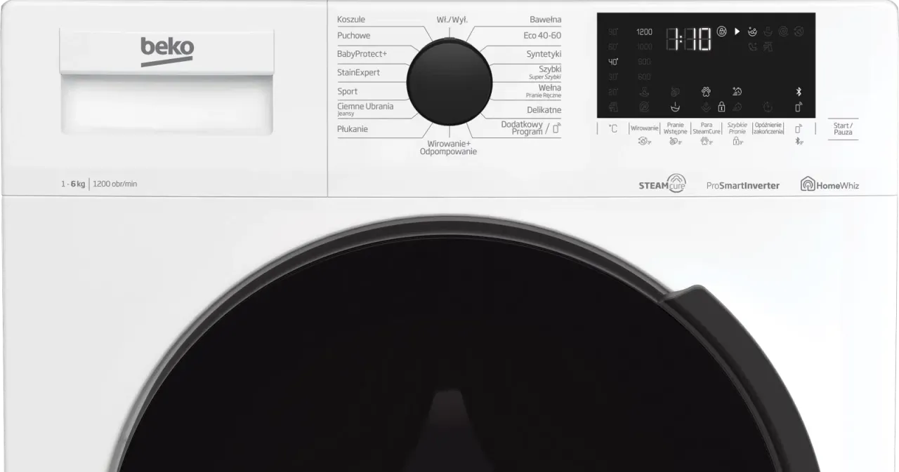 Pralka Beko z funkcją Pupil panel sterowania