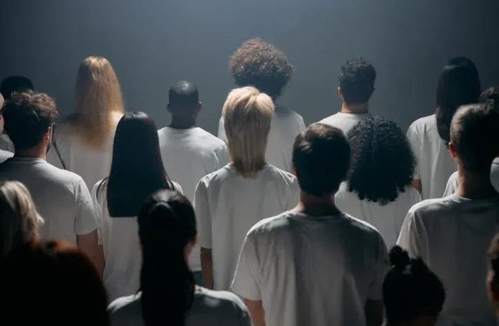 osoba z lękiem społecznym w grupie ludzi