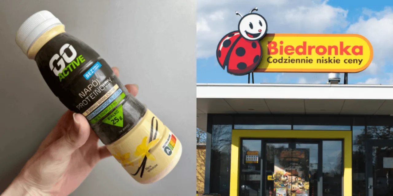 Przykładowe koktajle białkowe Biedronka Go Active Fruvita
