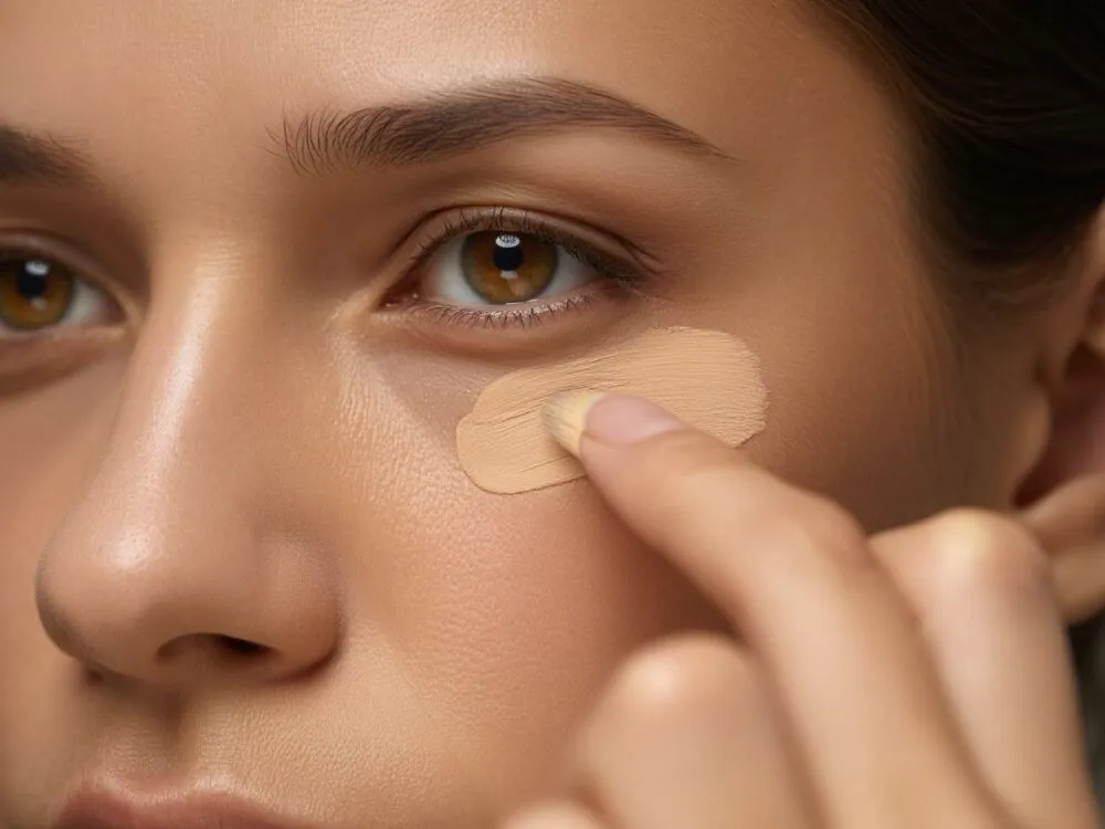 technika aplikacji korektora pod oczy trójkąt