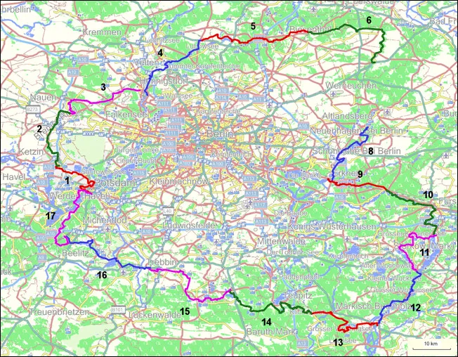66 Seen Wanderweg Karte Markierung