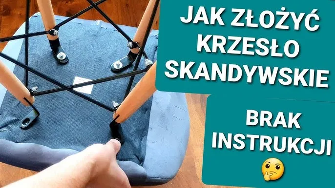 Rozłożone części krzesła skandynawskiego do montażu