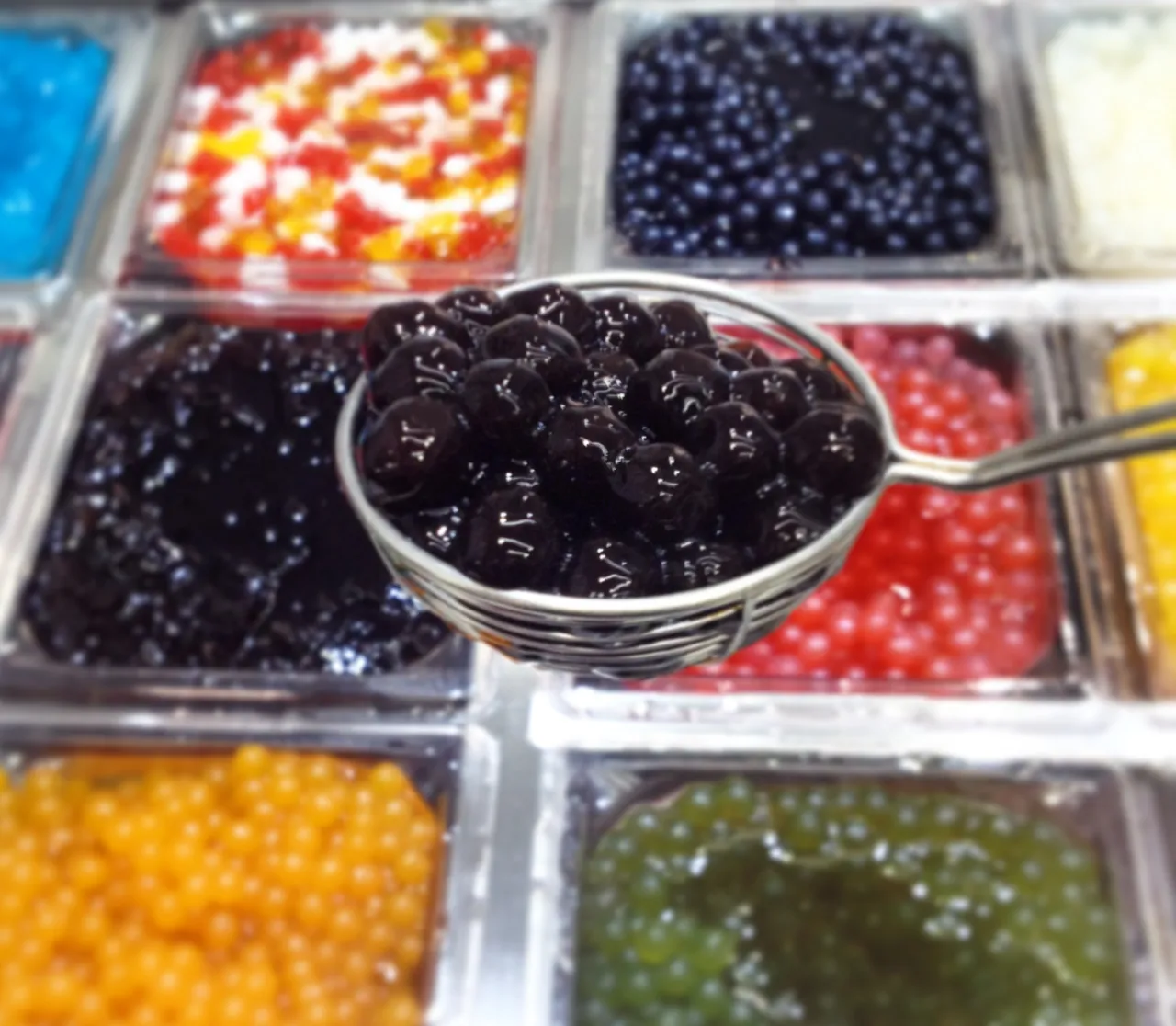 diferentes tama&ntilde;os perlas de tapioca