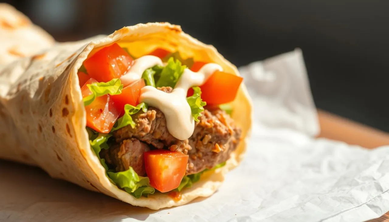 składniki kebaba w tortilli infografika