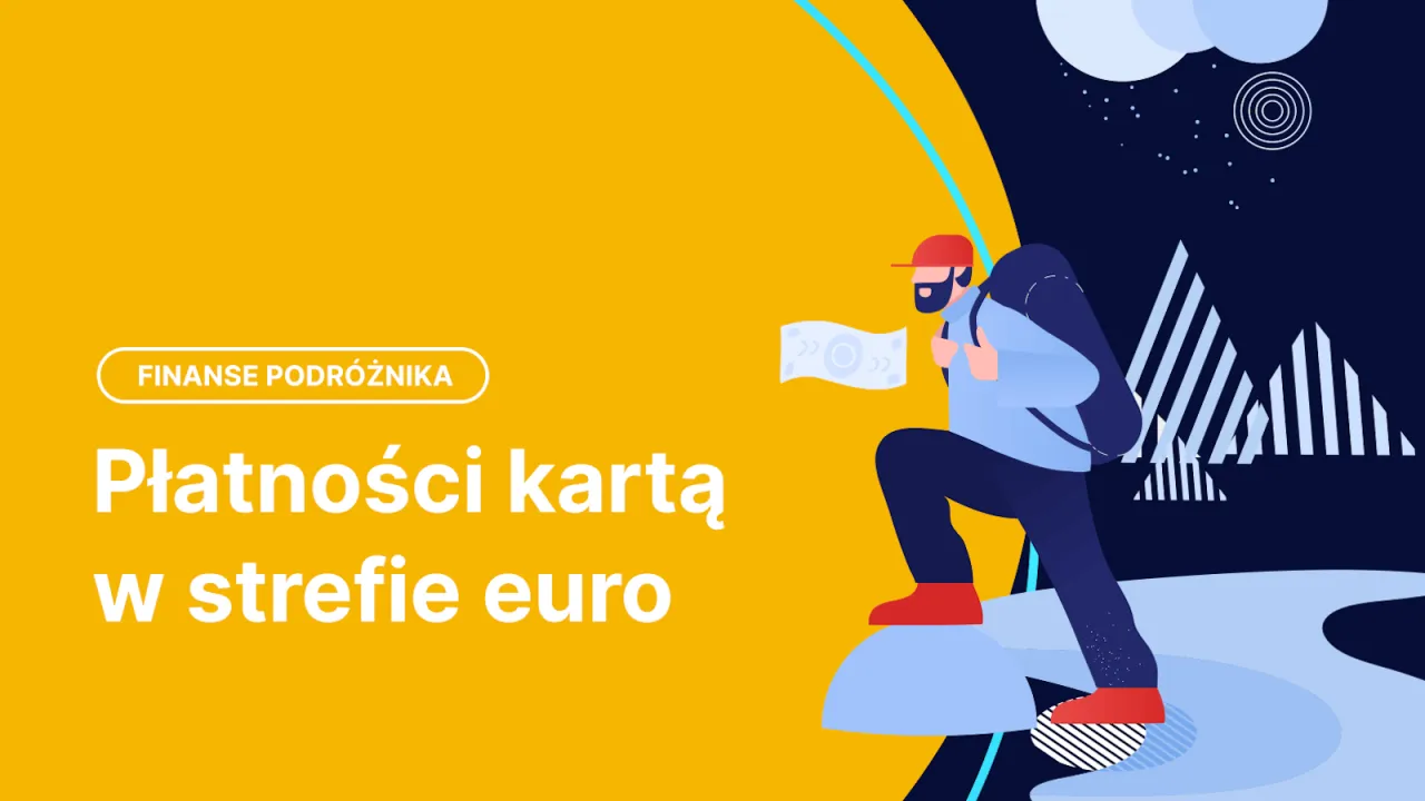 Podróżnik z plecakiem na Słowacji, gdzie walutą jest euro. Płatności kartą w strefie euro.