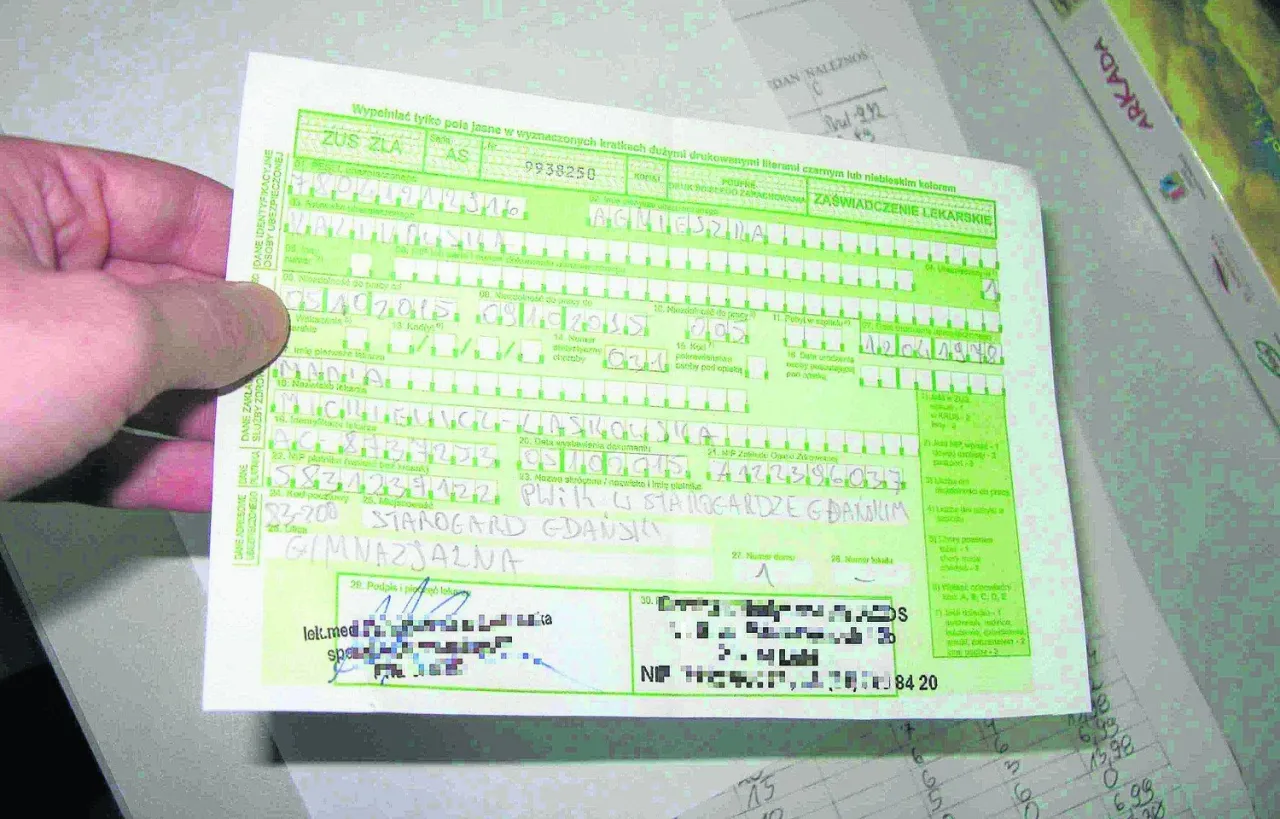zaświadczenie lekarskie dokumenty choroba