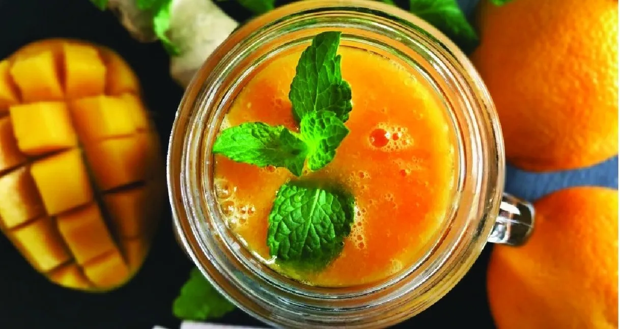 składniki na koktajl z mango i imbirem