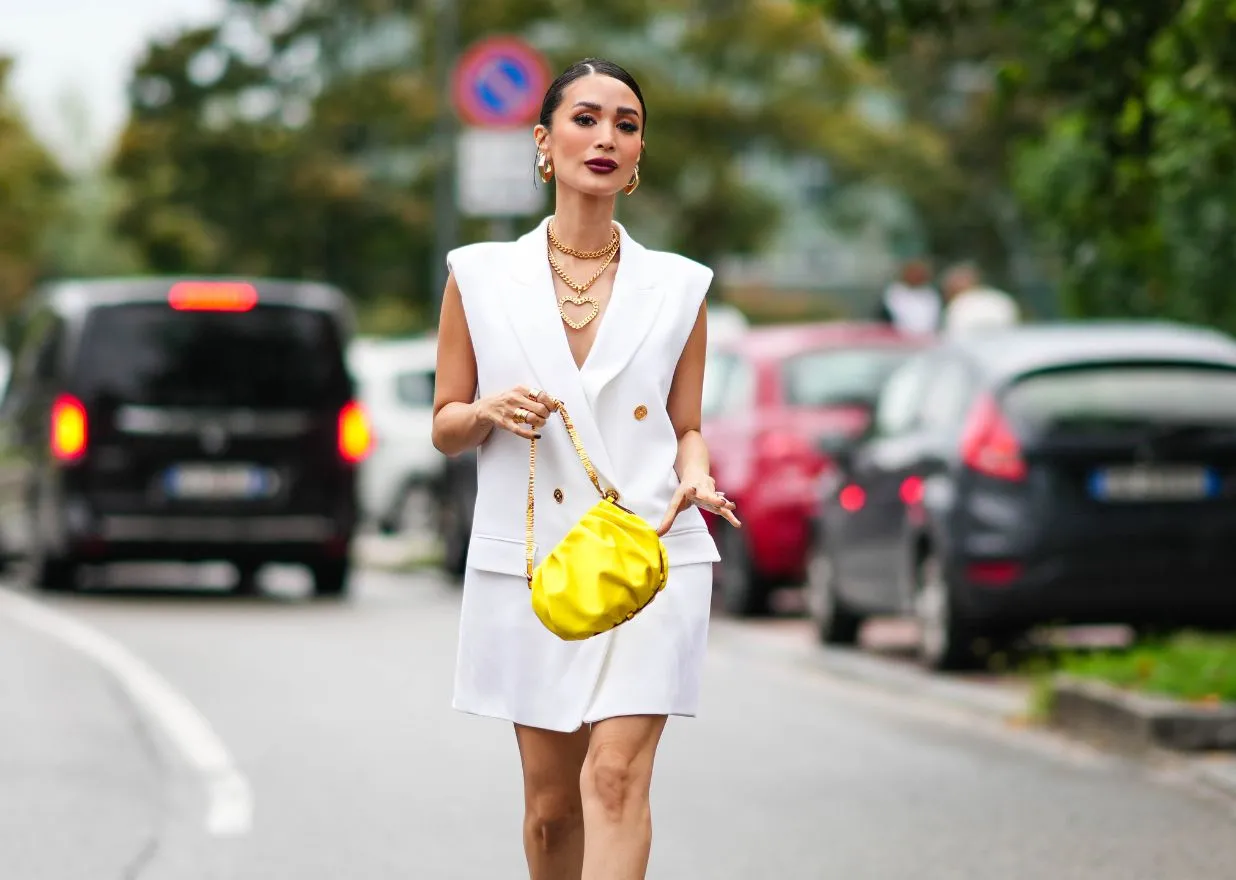 casualowa stylizacja z sukienką marynarkową