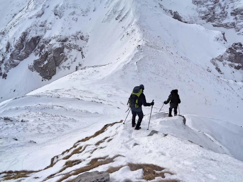 Zimowe warunki na szlaku Giewont