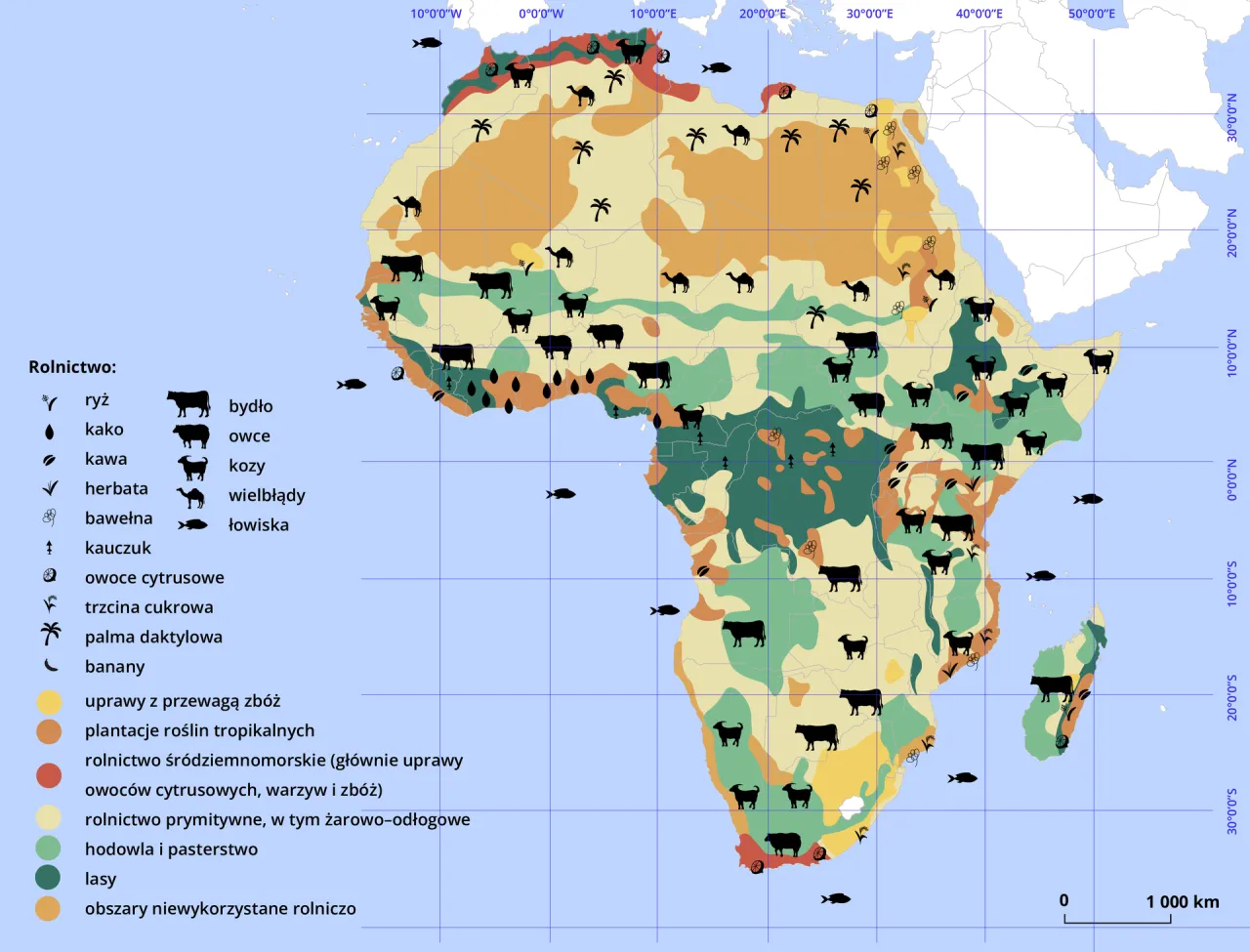Mapa Afryki z danymi demograficznymi