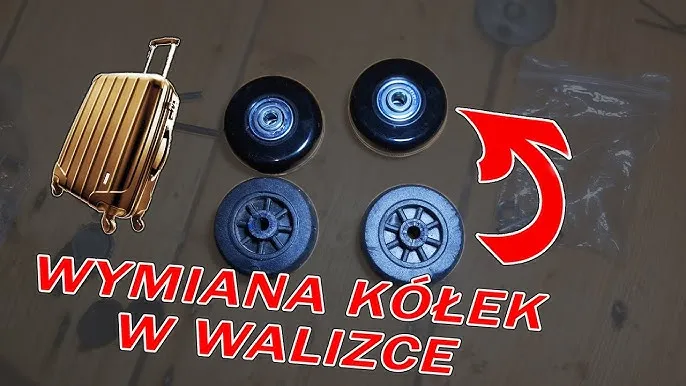 różne rodzaje kółek do walizek, wymiana kółek walizka DIY