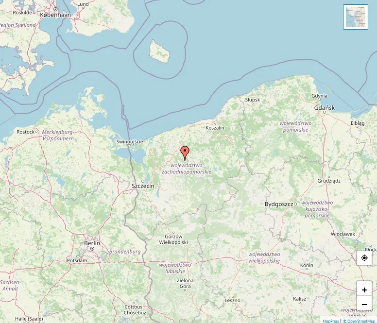 Mapa Polski wojew&oacute;dztwo zachodniopomorskie Szczecin