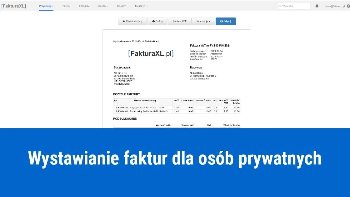 Zdjęcie Jakie dane są potrzebne do faktury na osobę prywatną?