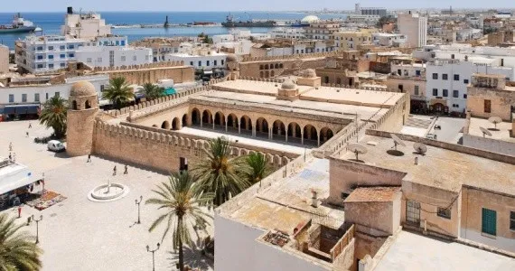 Medyna w Sousse, Tunezja, widok z lotu ptaka
