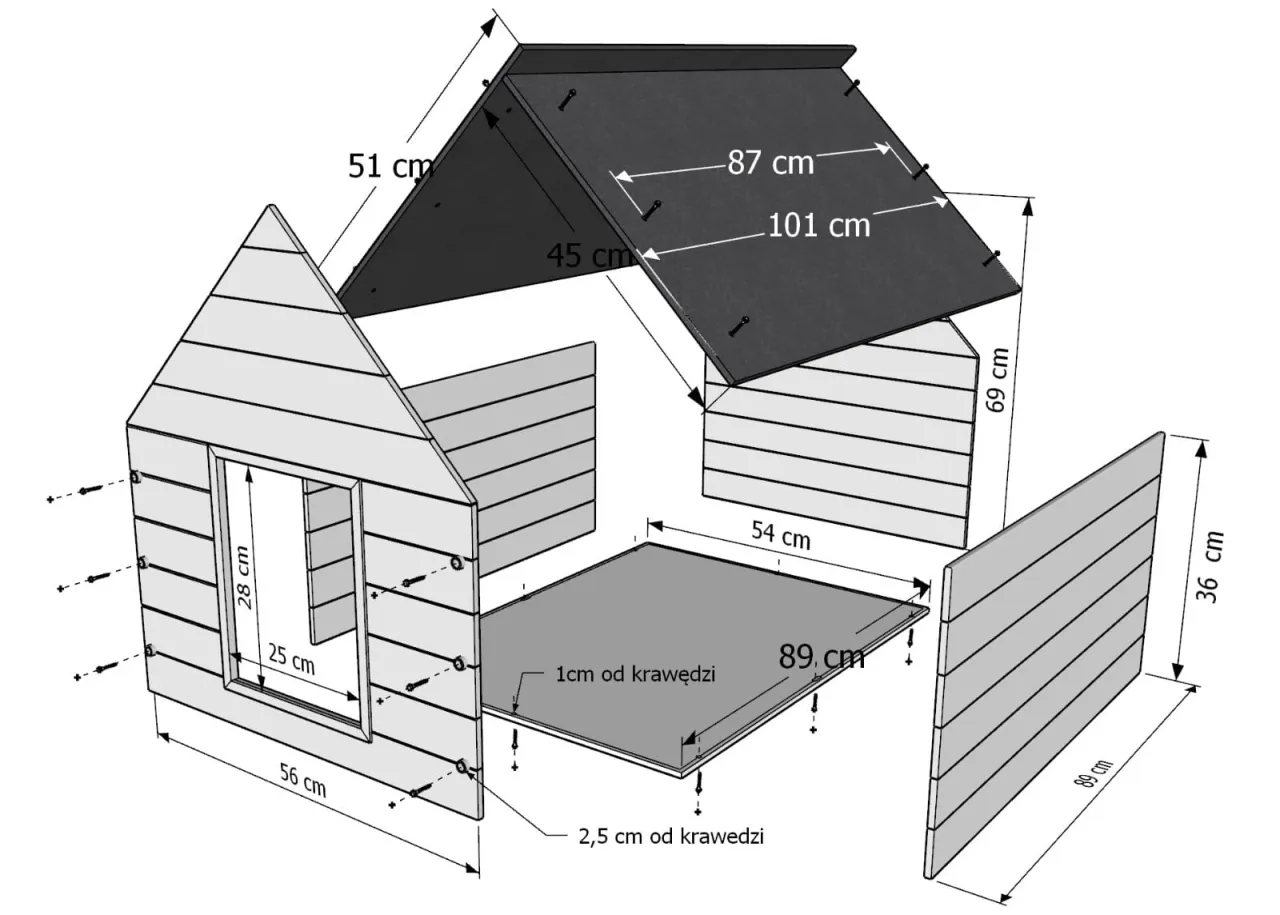 wymiary budy dla psa schemat
