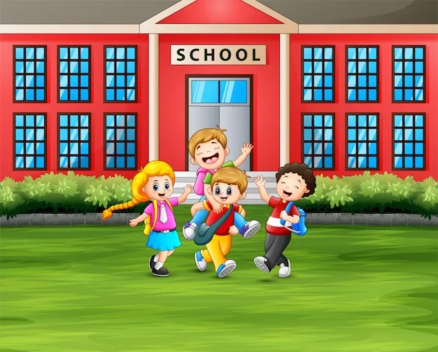 Szczęśliwy uczeń wybierający szkołę