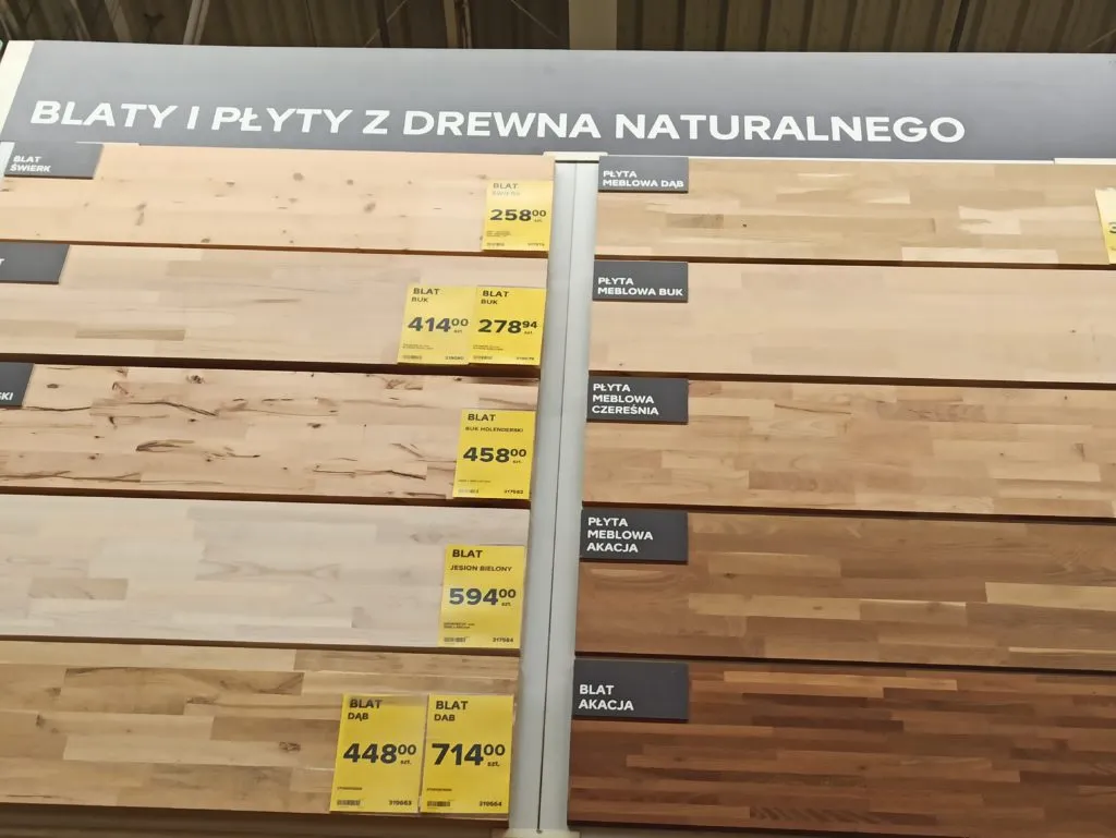 olejowany blat dębowy vs lakierowany