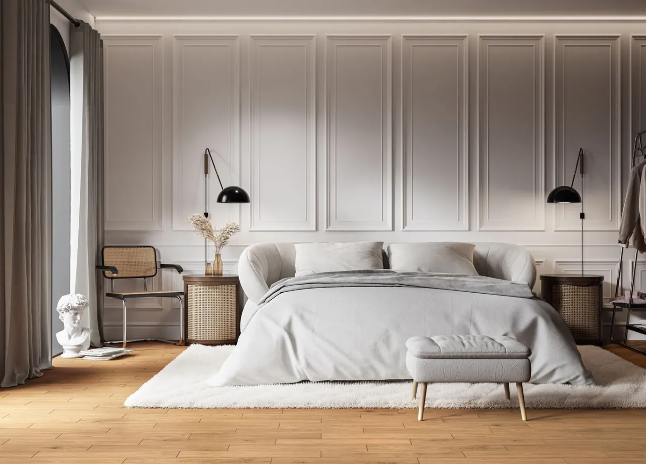 inspiracje aranżacji ściany za ł&oacute;żkiem sypialnia