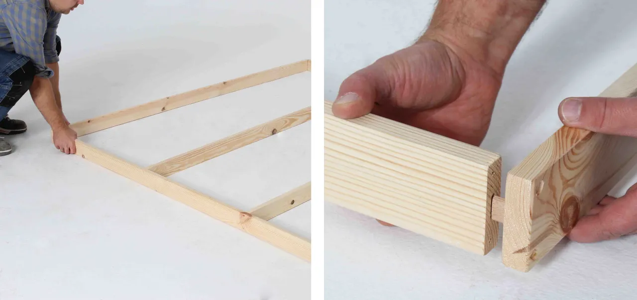 DIY stelaż ścianka zdjęcia PCV drewno instrukcja