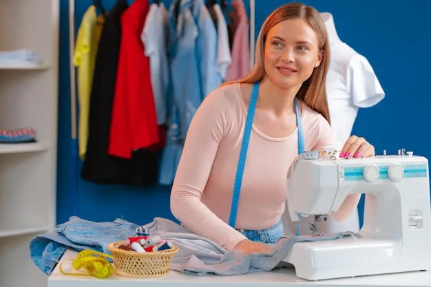 krawcowa pracująca przy maszynie do szycia