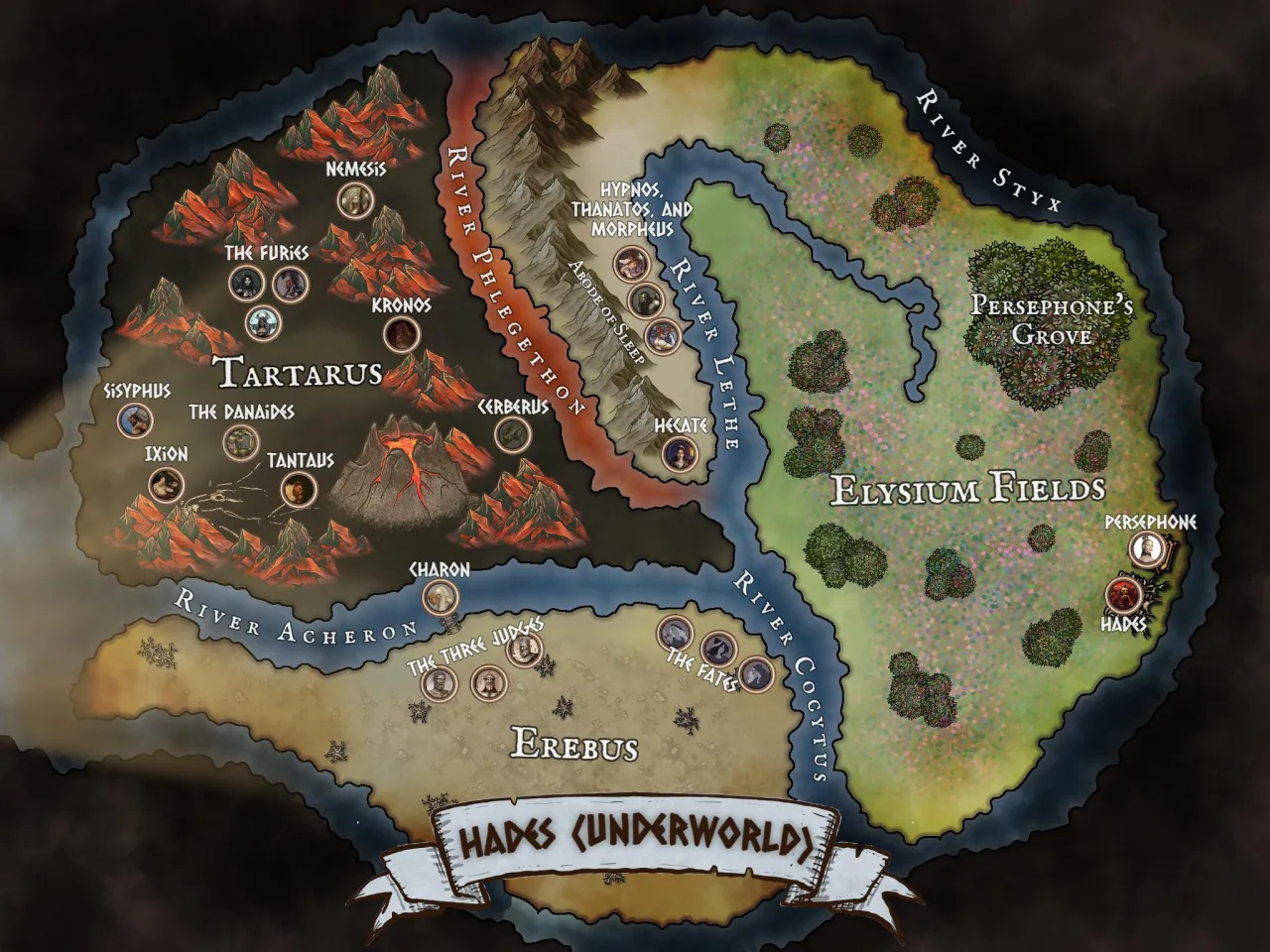 Mapa starożytnego Hadesu