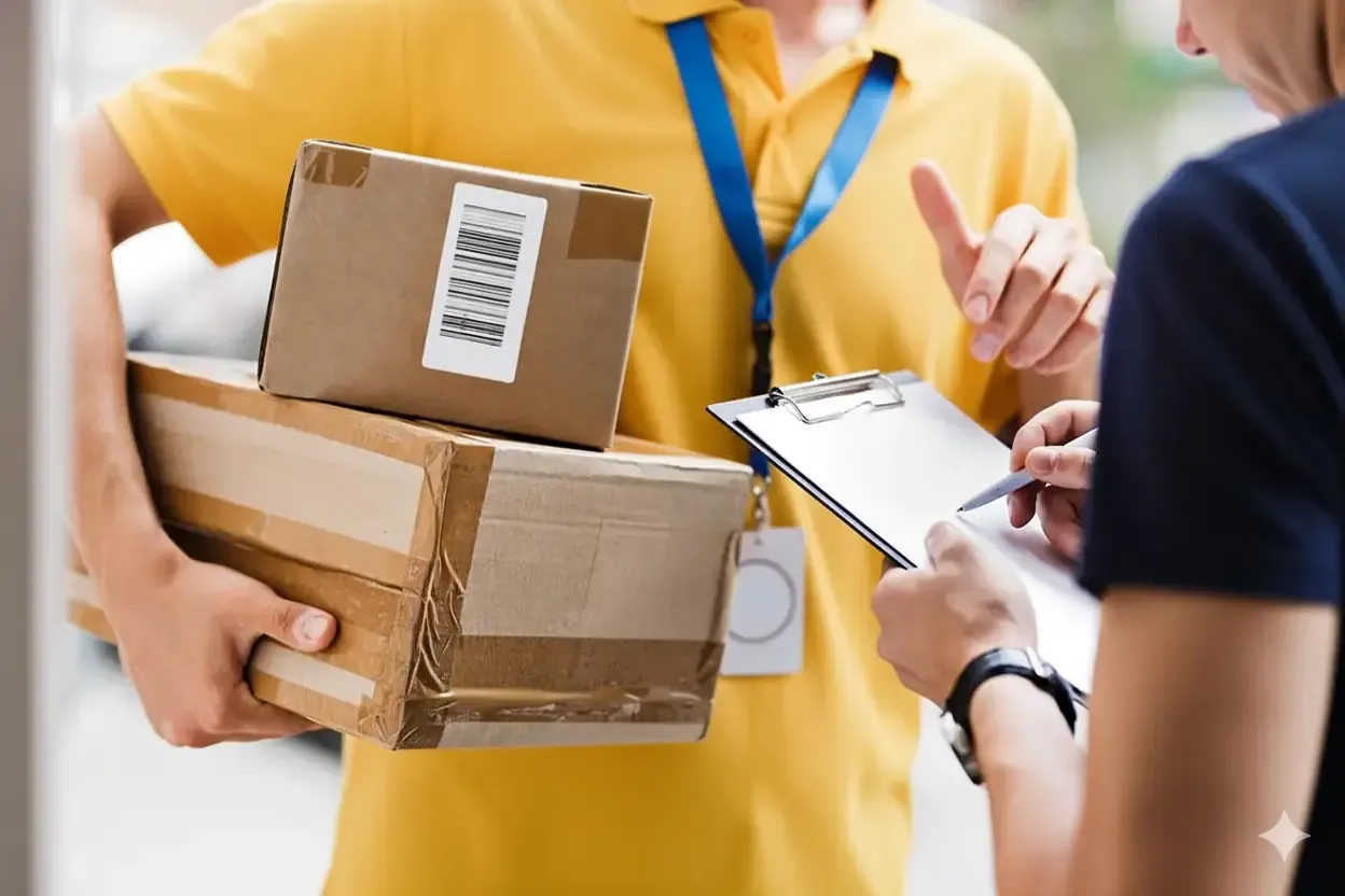 Kurier InPost odbierający paczkę