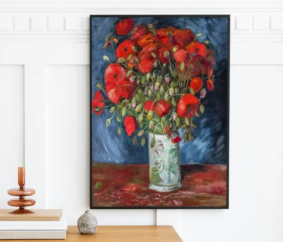Vincent van Gogh Vase mit roten Mohnblumen Stillleben