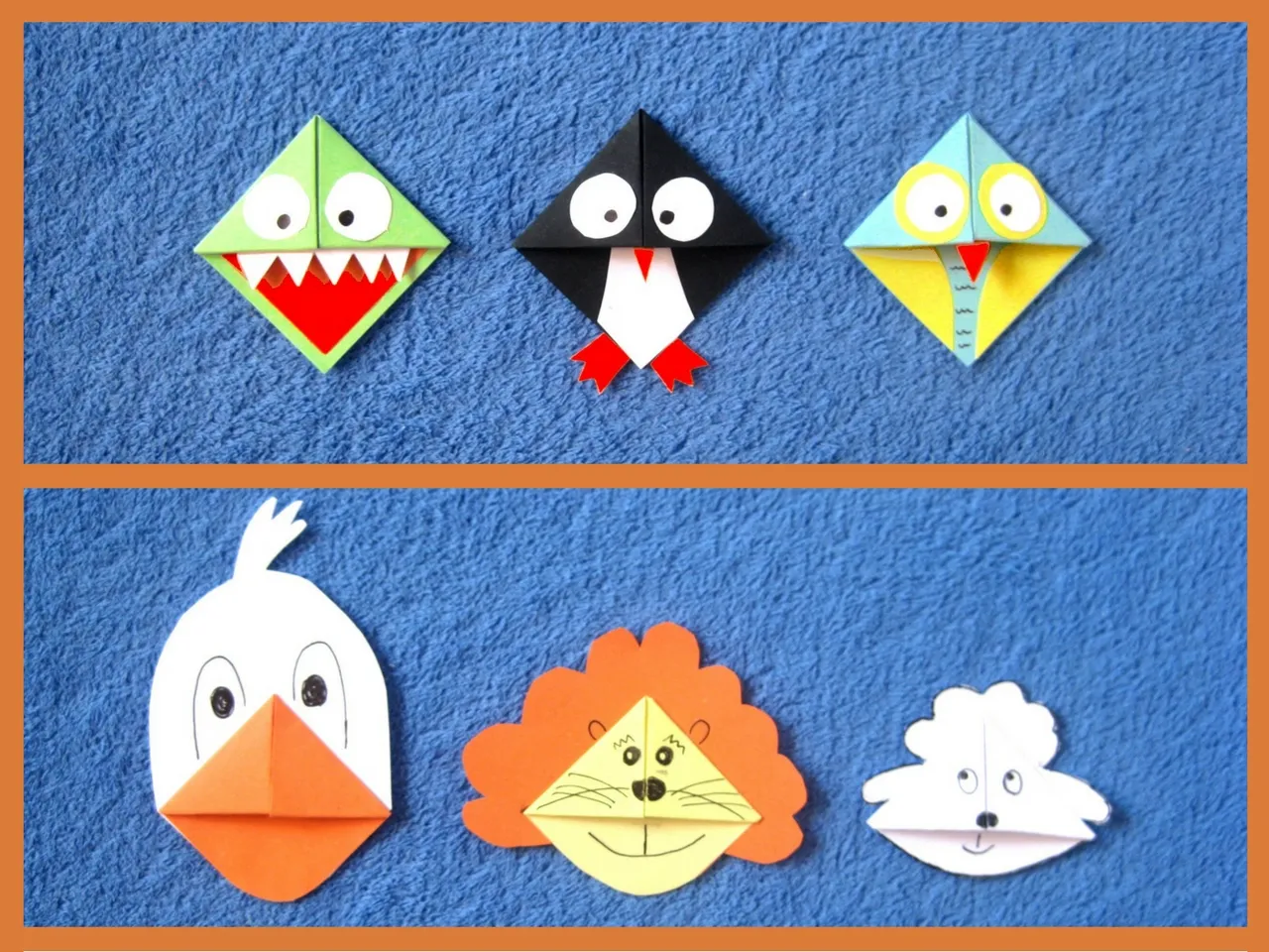 zakładki narożne origami serce potworek