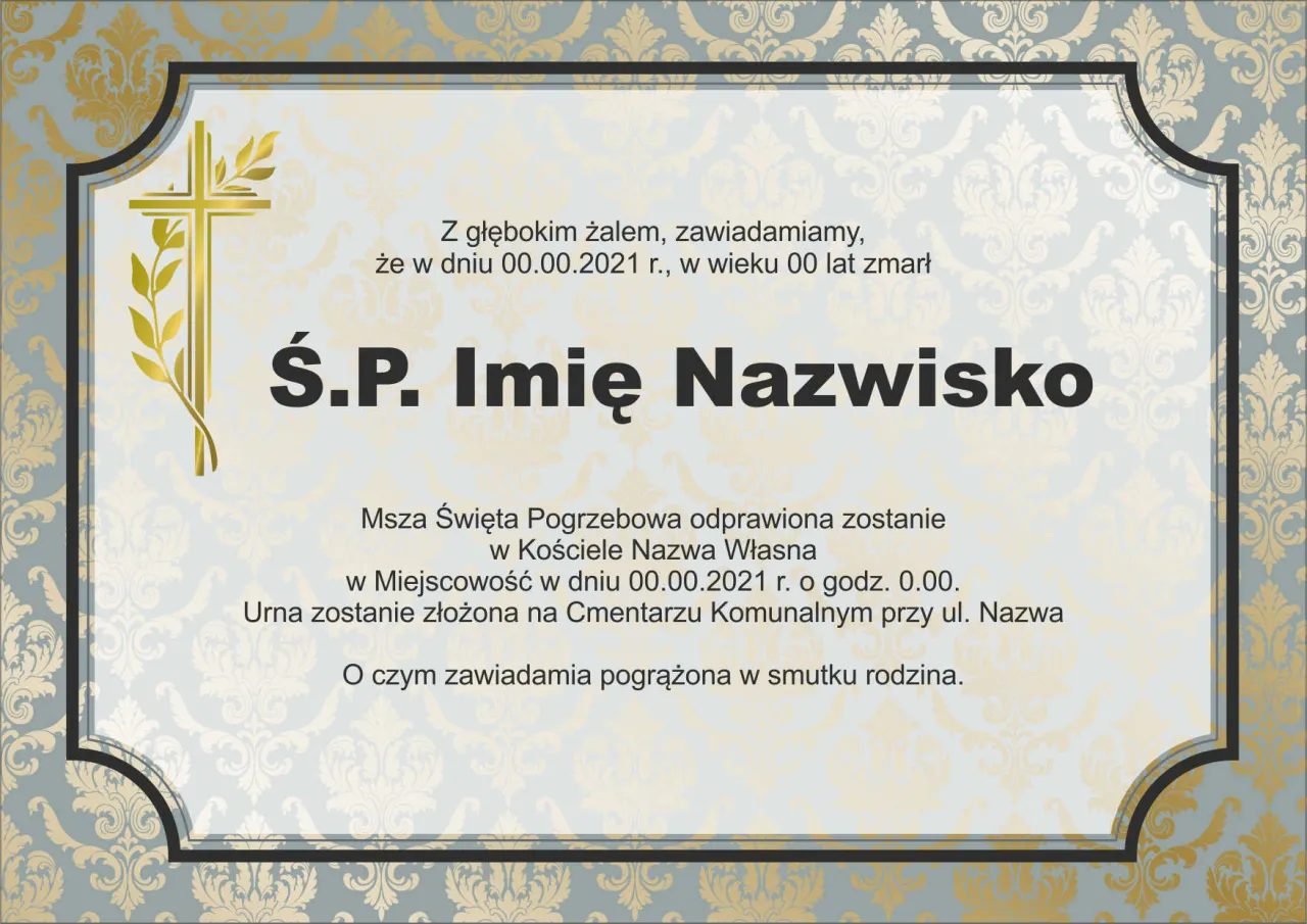 Klepsydra pogrzebowa przykład