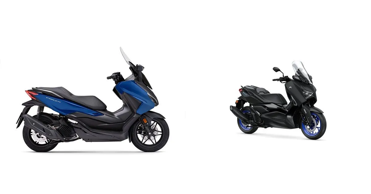 Honda Forza 125 kokpit vs Yamaha X-MAX 125 wyświetlacz TFT