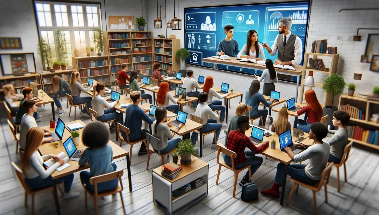 Uczeń w modelu nauczania hybrydowego, zajęcia online i offline