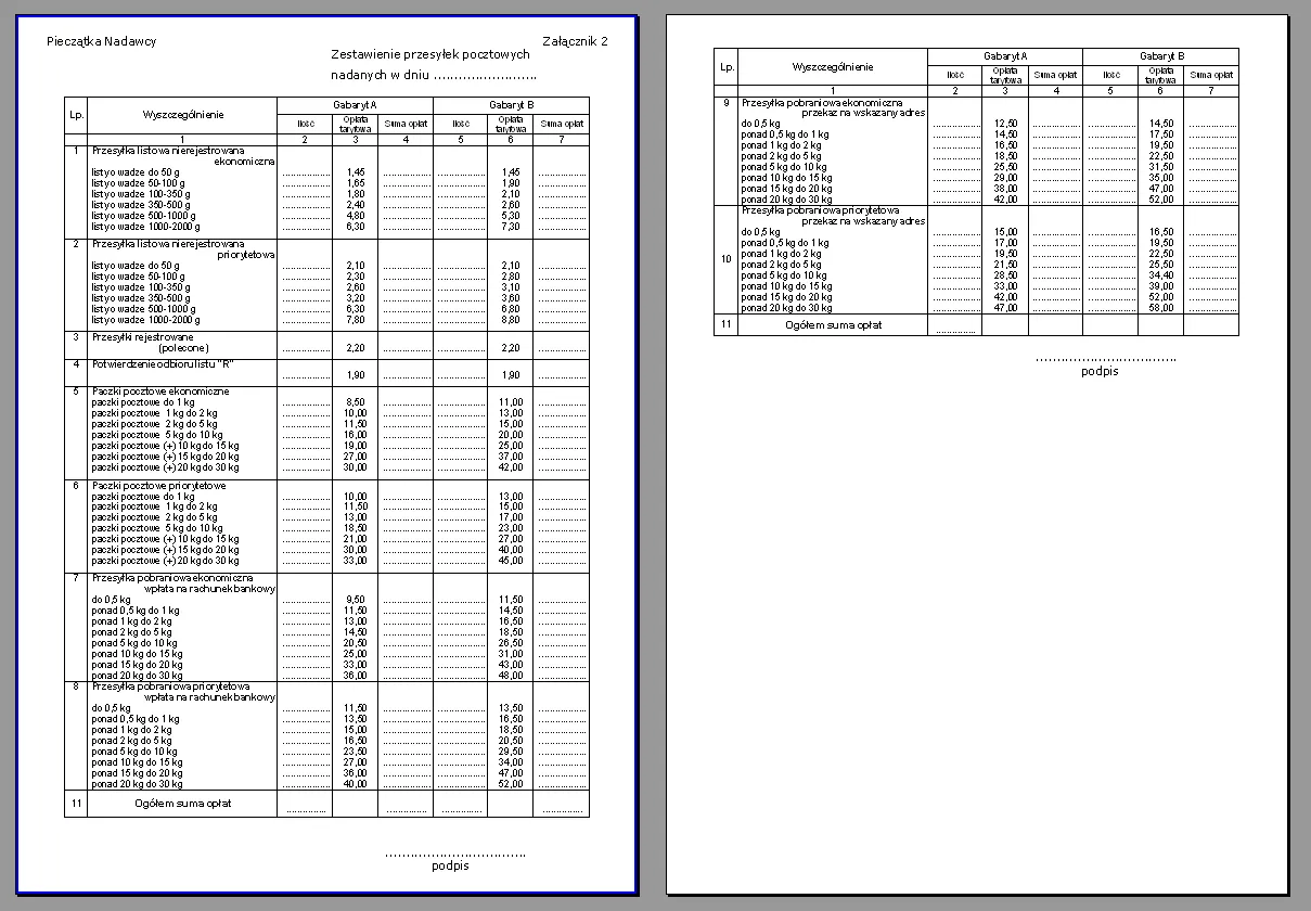 Poczta Polska list polecony ekonomiczny priorytetowy por&oacute;wnanie