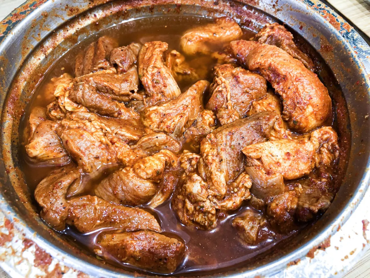 przemarynowane mięso