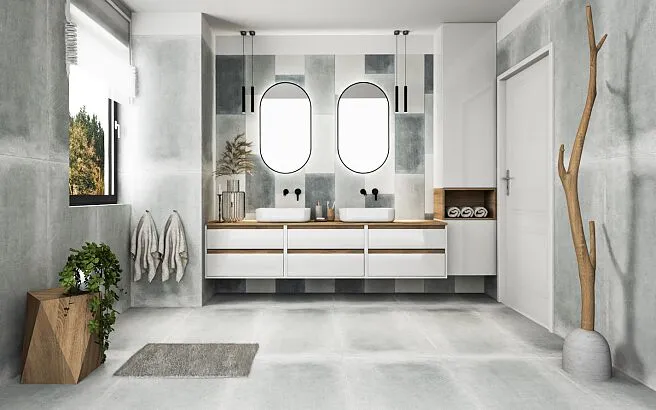 nowoczesna łazienka z meblami, inspiracje