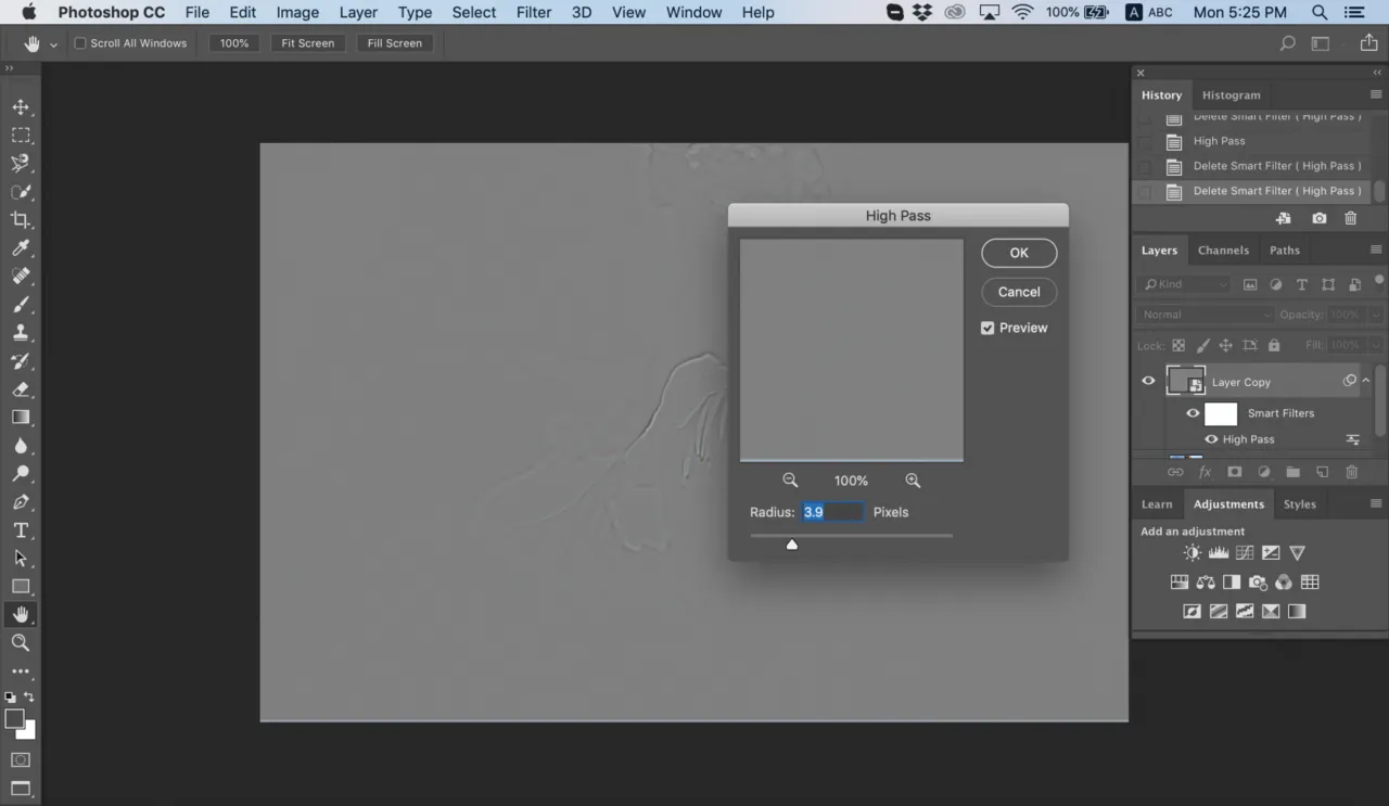 Photoshop Inteligentne Wyostrzanie okno dialogowe