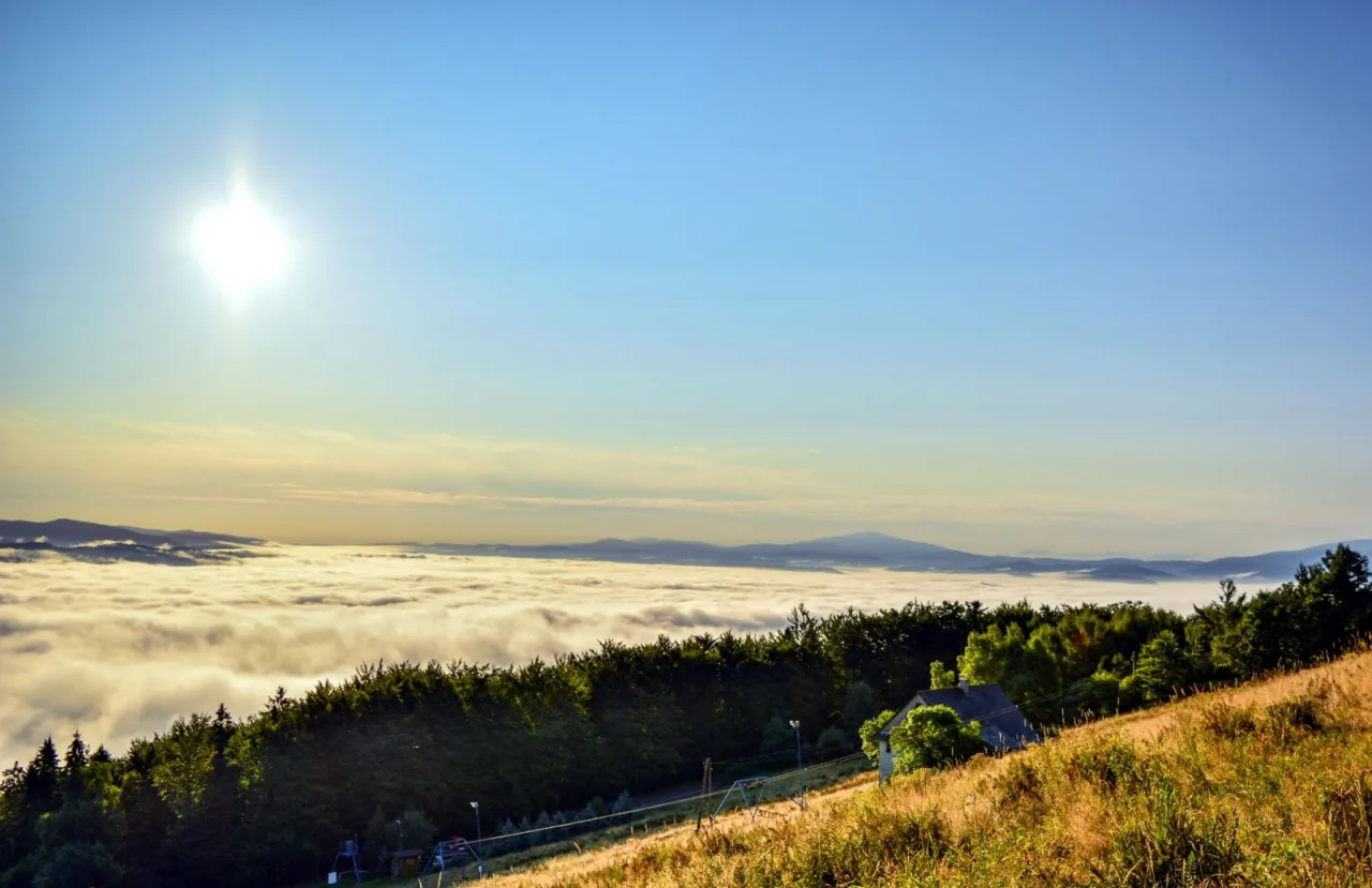 Chata na Groniu Beskid Śląski widoki