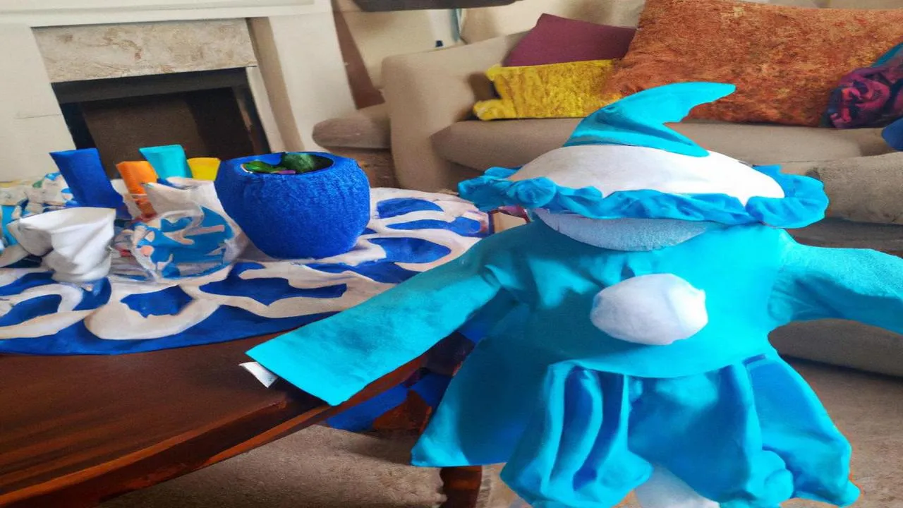 dziecko w stroju smerfa diy