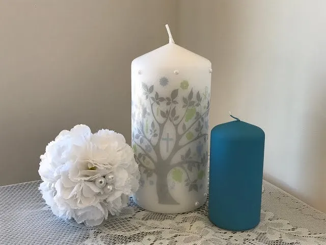 jak ozdobić świecę komunijną DIY