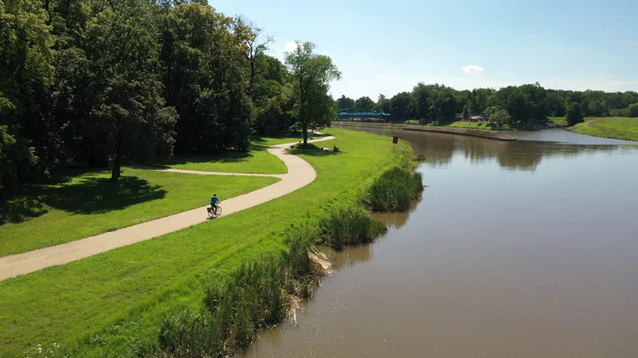 Wyspa Bolko Opole ścieżki rowerowe bulwary