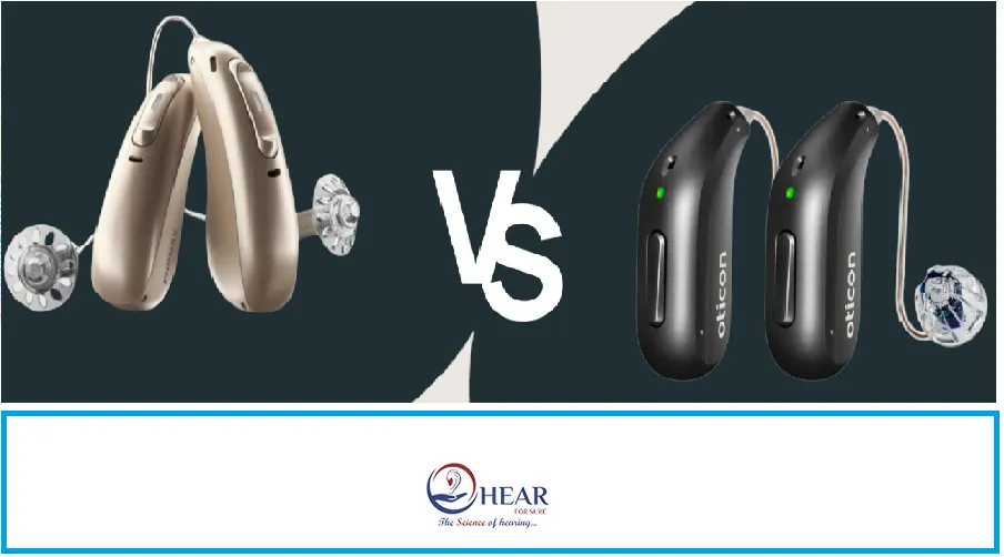 Oticon BrainHearing vs Phonak AutoSense OS infographic