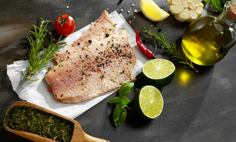 ryba przed pieczeniem przygotowanie przyprawianie