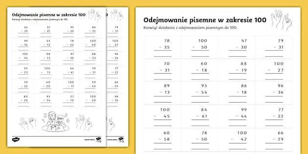 odejmowanie krok po kroku dla dzieci