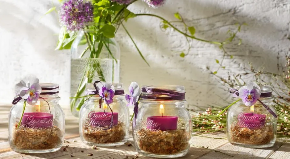 lampiony ze słoik&oacute;w, słoiki jako organizery