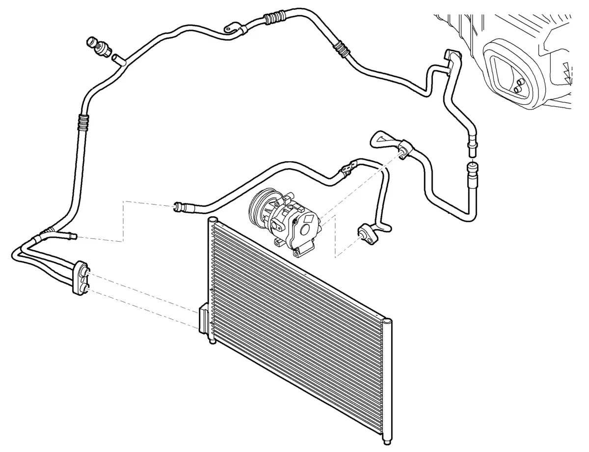 wymiana chłodnicy klimatyzacji krok po kroku schemat